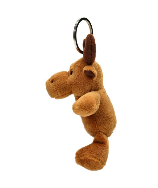 Plush moose keychain with Lithuanian flag